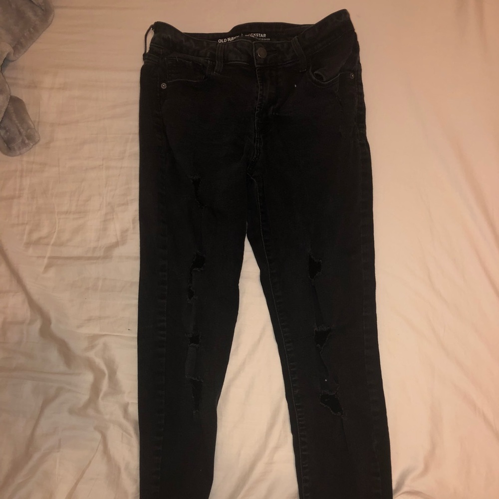 Old Navy Black Ripped Jeans